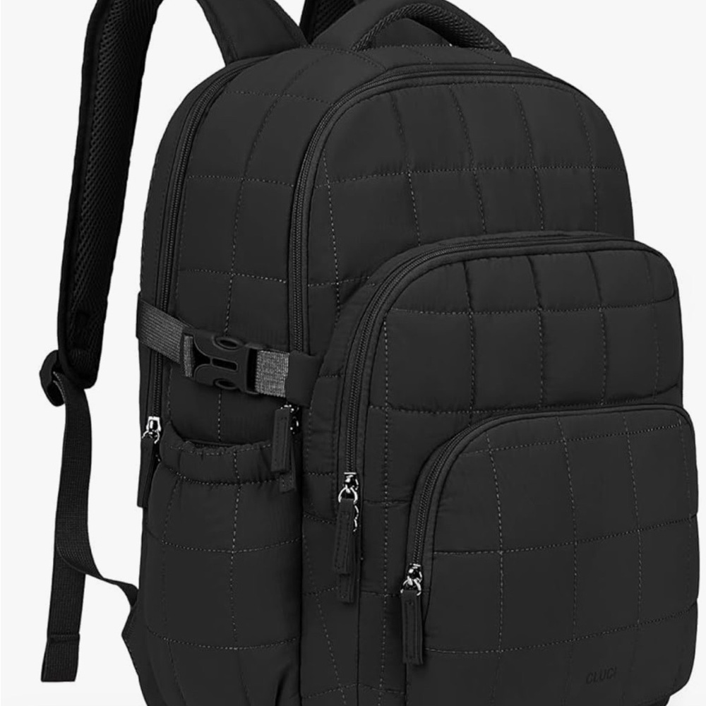 Black Quilted Backpack - image 1